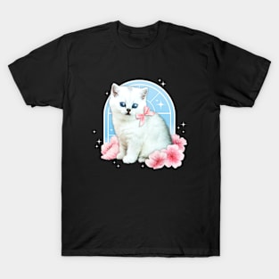 Cute y2k Aesthetic Cat Flower 90s 2000s Vintage  Graphic T-Shirt